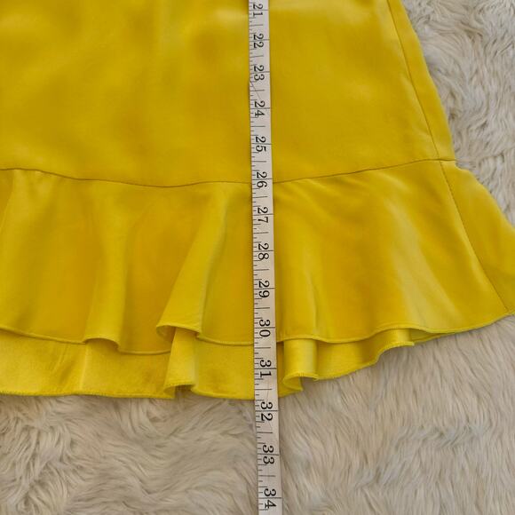 Amanda Uprichard Yellow Kelly Sleeveless Ruffle Silk Dress Medium - Picture 5 of 7